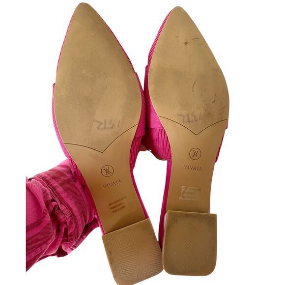 Vivaia Pointed Toe Knot Sandals Yaffa Mule Block Heel Pink Size 42 US 10.5 - Picture 3 of 9